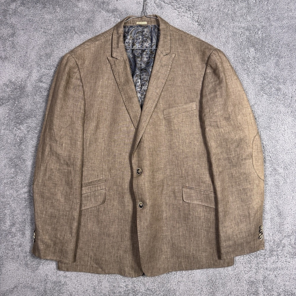 Joseph Abboud Sport Coat Mens 50L 100% Linen Summer Blazer Unstructured Slim